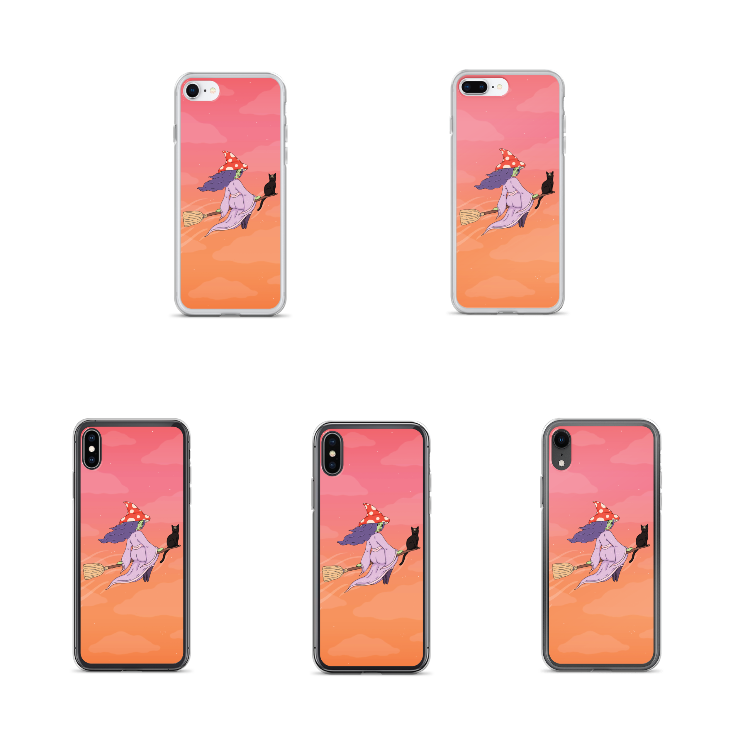 Sunset Mushroom Witch Phone Case — Robin Eisenberg